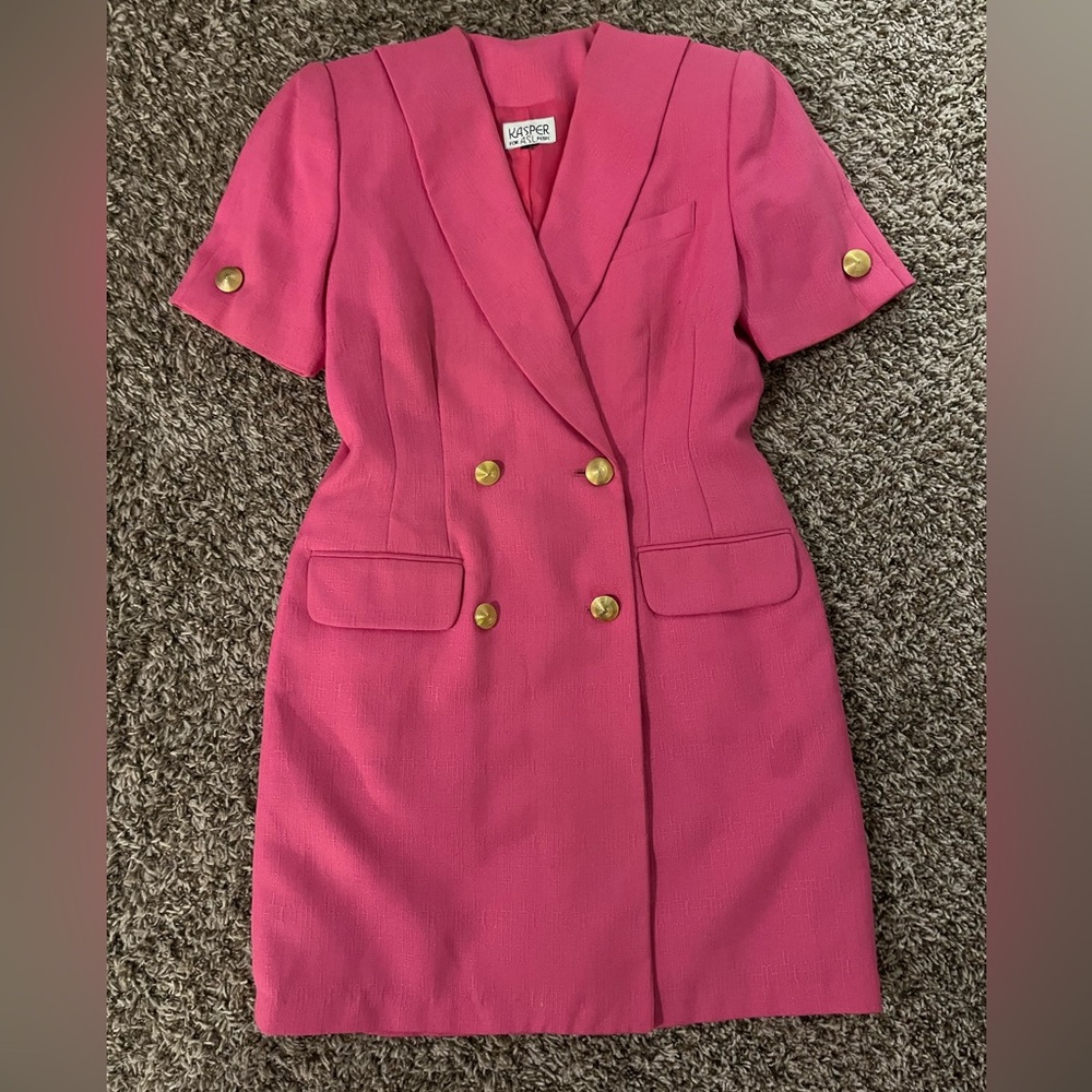 Kasper ASL Hot Pink Textured Blazer dress size 4